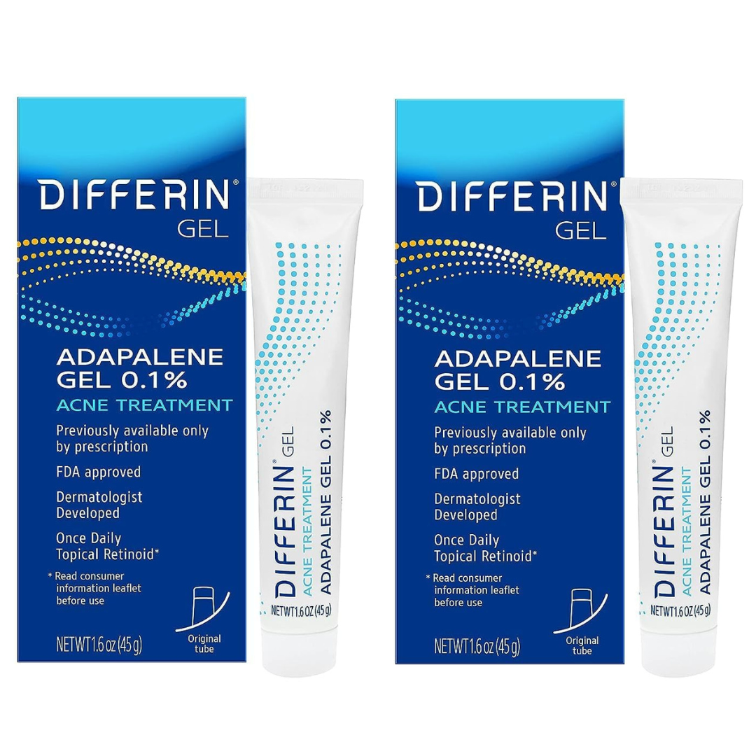 2-Pack Differin 1.6 oz Acne Treatment Gel With 0.1% Adapalene