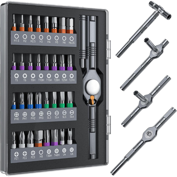 Wesdut 32-in-1 T-Handle Magnetic Ratchet Screwdriver Set
