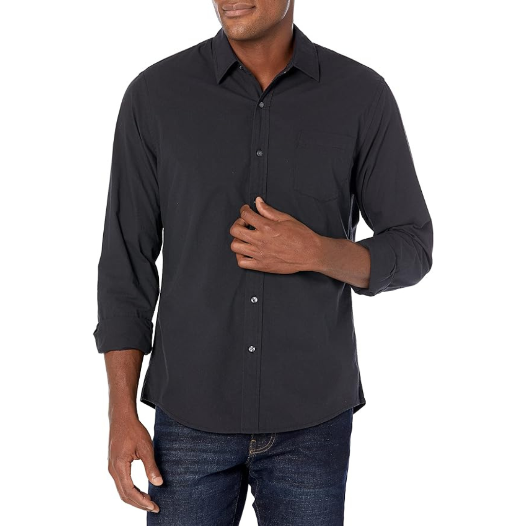 Amazon Essentials Men's Long-Sleeve Casual Poplin Shirt
