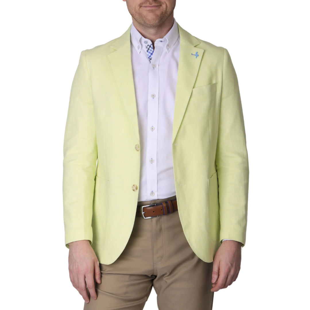 TailorByrd Solid Notch Lapel Linen Blend Sport Coat