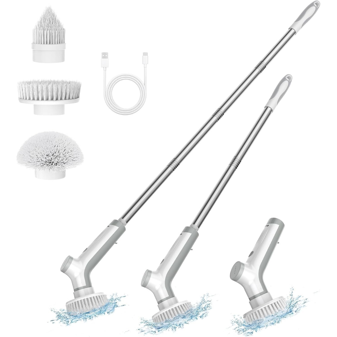 Vewior Cordless Electric Spin Shower Scrubber with 3 Adjustable Angles