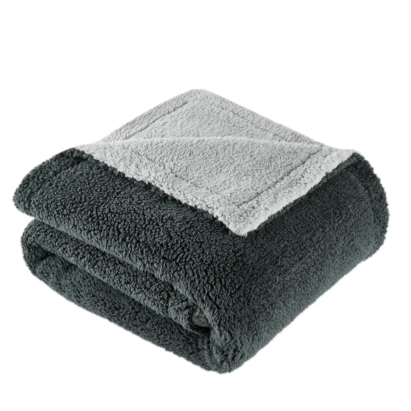 50" X 60" SoftLux 2-Tone Reversible Sherpa Dual Layer Throw Blanket