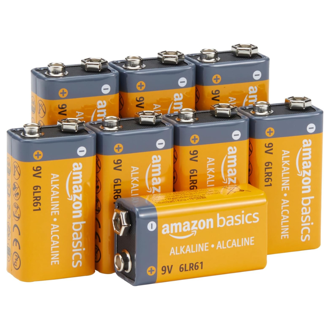 8-Pack Amazon Basics 9V Alkaline Batteries