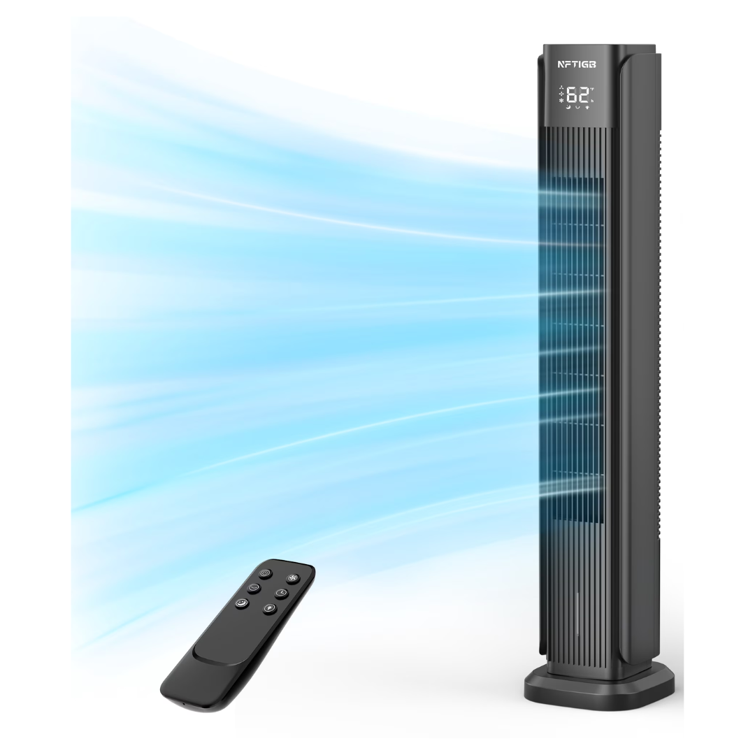 36" 3 Speeds Quiet Bladeless Oscillating Tower Fan