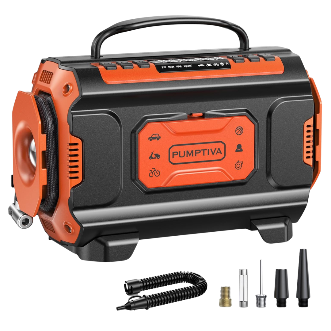 150PSI Portable Tire Air Compressor W/ LED Light & Auto Shut-Off