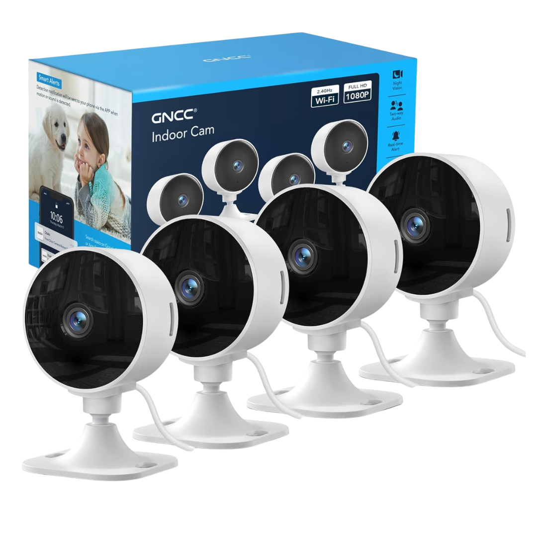 4-Pack GNCC Only 2.4GHz Indoor Security 1080P Cameras