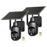 2-Pack Tefrio No WiFi Security Camera With Built-in 4G LTE SIM Card