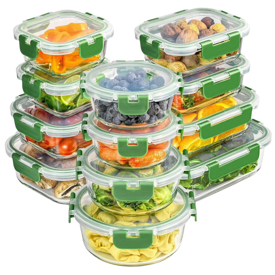 24-Piece JoyJolt Borosilicate Glass Storage Containers With Lids