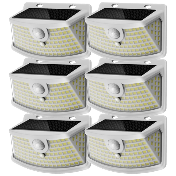 6-Pack Aootek 120 LEDs Solar Motion Sensor Lights W/ Lights Reflector