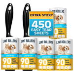 5-Pack Large Lint Rollers For Pet Hair (450 Sticky Sheets)