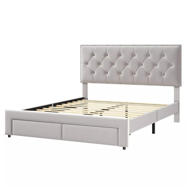 Gaomon Bed Frame With 2 Storage Drawers (Queen)