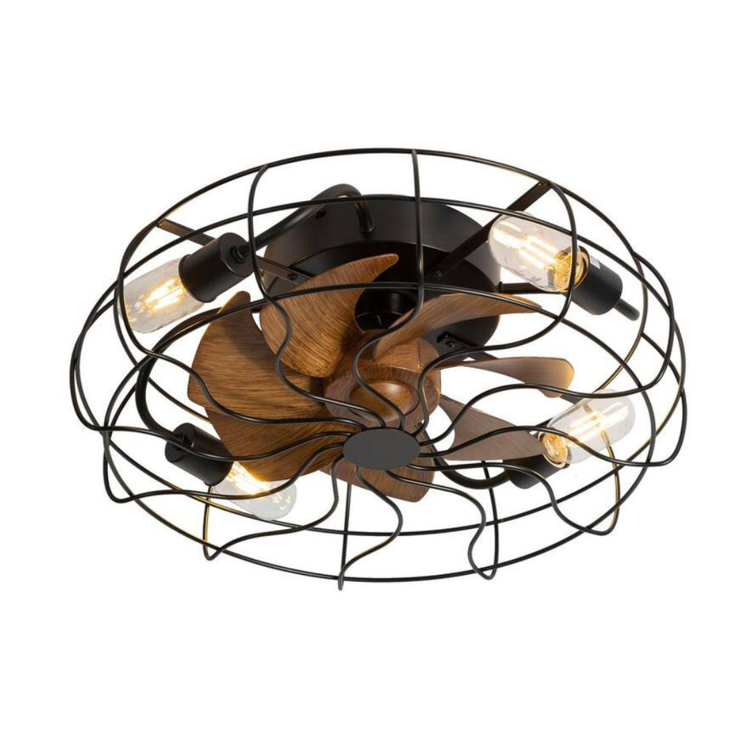 Breezary 19" Indoor Ceiling Fan With Metal Light Kit & Remote Control