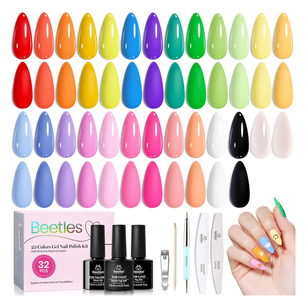 32-Piece Beetles Pastel Gel Nail Polish Set (Doodle Dreams Pastel Gel)