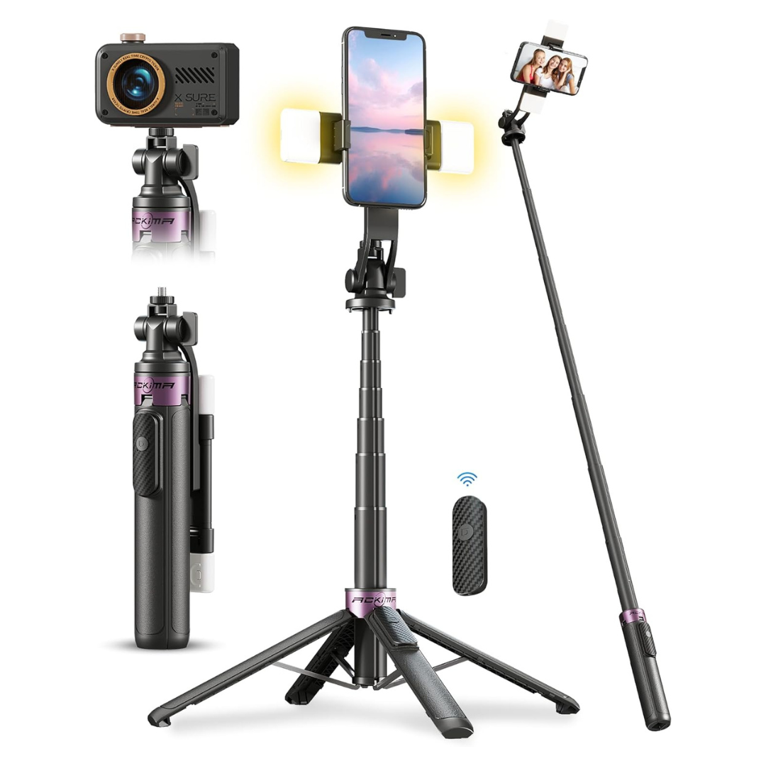 53'' Selfie Stick Tripod With Light