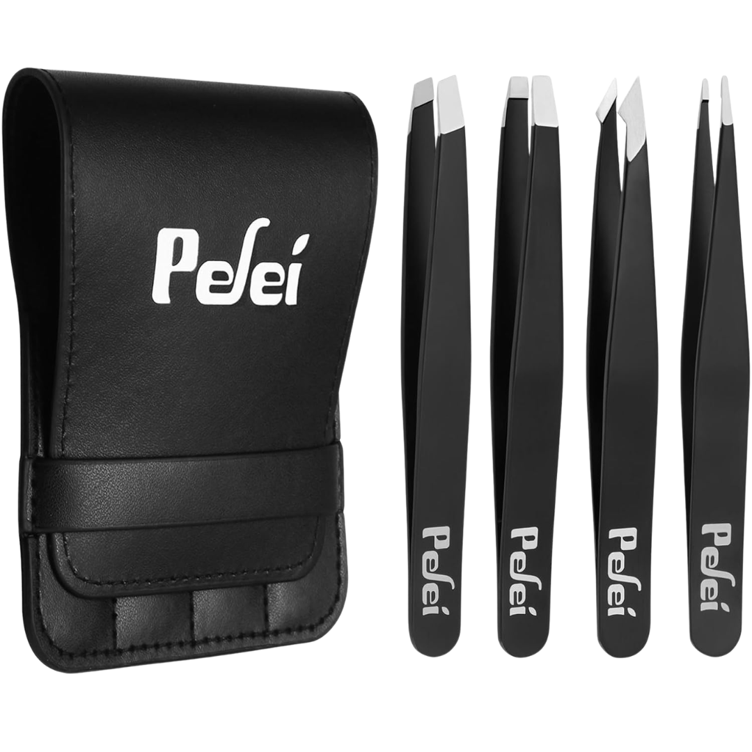 4-Piece Pefei Professional Stainless Steel Tweezer Set