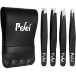 4-Piece Pefei Professional Stainless Steel Tweezer Set