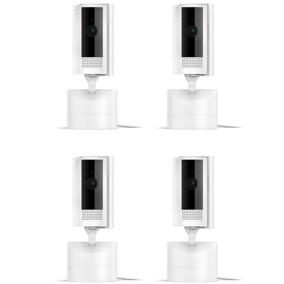 4-Pack Ring Pan-Tilt Indoor Cam With 360 Deg Pan Coverage (Newest Model)