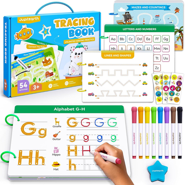 56-Piece Reusable Preschool Learning Activities Kit