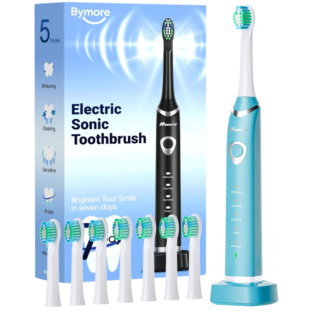 Bymore Sonic Electric Toothbrush With 8 Heads