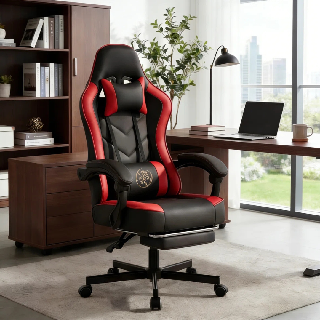 Ivy Bronx Adjustable Reclining Ergonomic Faux Leather Chair