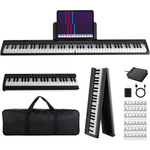 88-Key Portable Folding Piano Keyboard With Bluetooth MIDI & Carry Case