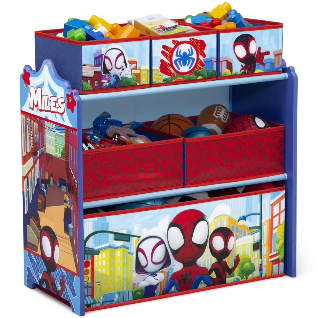 Marvel Spidey and Friends Design & Store 6 Bin Toy Storage Organizer