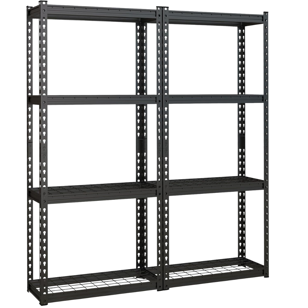 2-Pack Goplus 4-Tier Metal Shelving Unit (12" D x 27.5" W x 60" H)