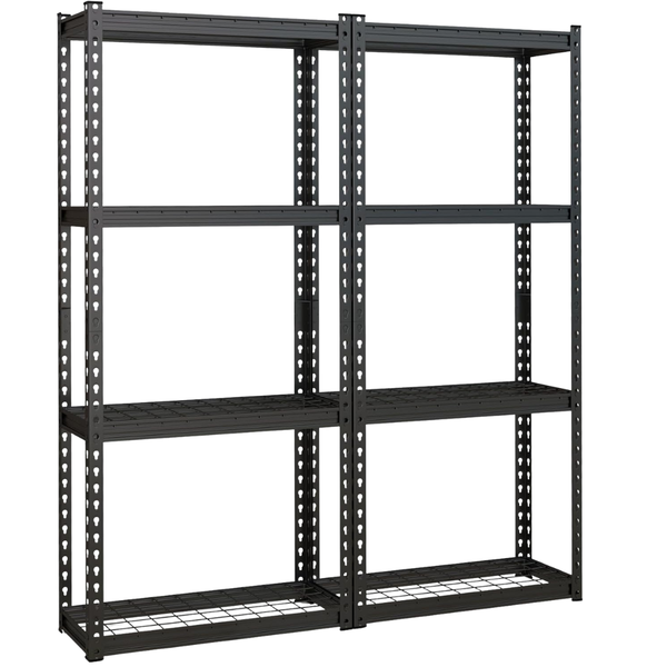 2-Pack Goplus 4-Tier Metal Shelving Unit (12" D x 27.5" W x 60" H)
