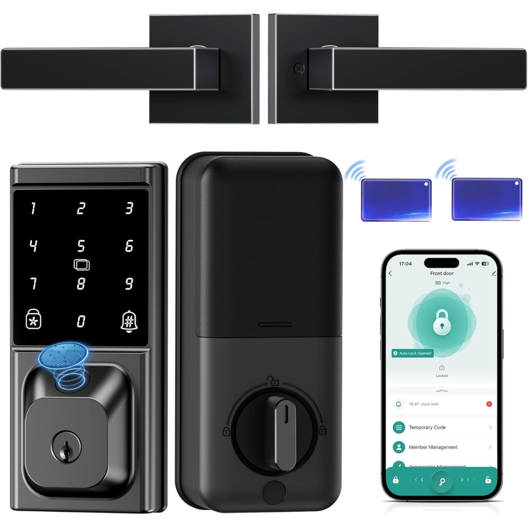 IBLOG Keyless Entry Smart Deadbolt Lock With 2 Lever Handles