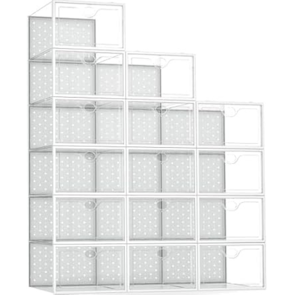 15-Pack Pinkpum X-Large Shoe Organizer Storage Boxes