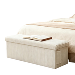 Pinmoco 43" Folding Storage Ottoman Bench with Side Pocket