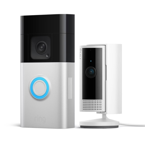 Ring Essential Security Set with Battery Doorbell Plus and Indoor Cam