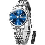 Olevs Women's Blue Face Stainless Steel Watch