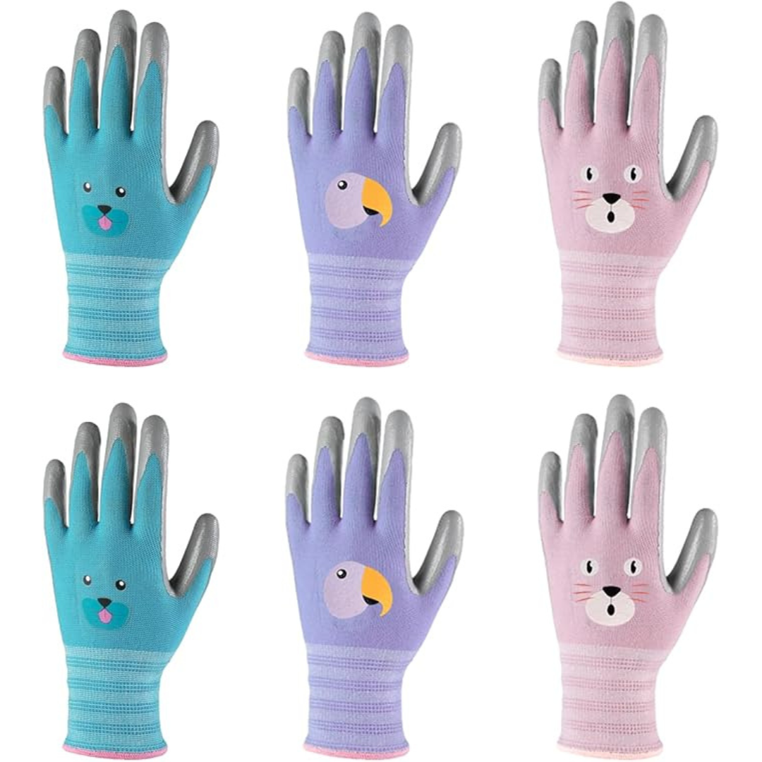6 - Pairs 5/L Andanda Kids Gardening Gloves (Various)