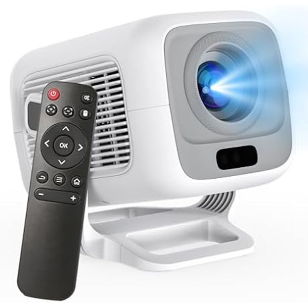 Kvoruaeliax 1080P FHD 4K Support WiFi 6 Mini Portable Projector