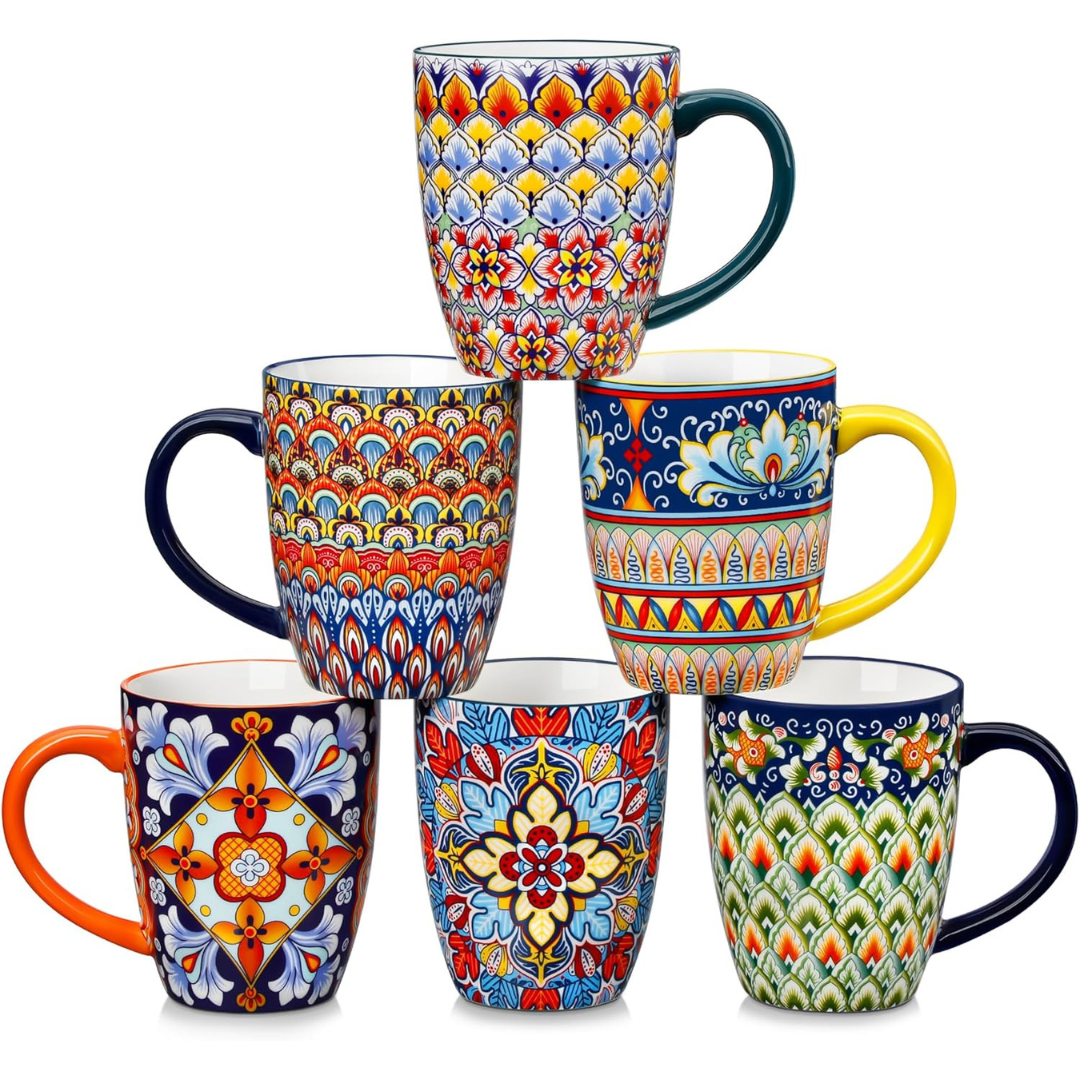 6-Count 16-Oz Vancasso Large Ceramic Coffee Mugs