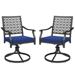 2-Piece Costway Outdoor Swivel Chairs W/ Padded Cushions