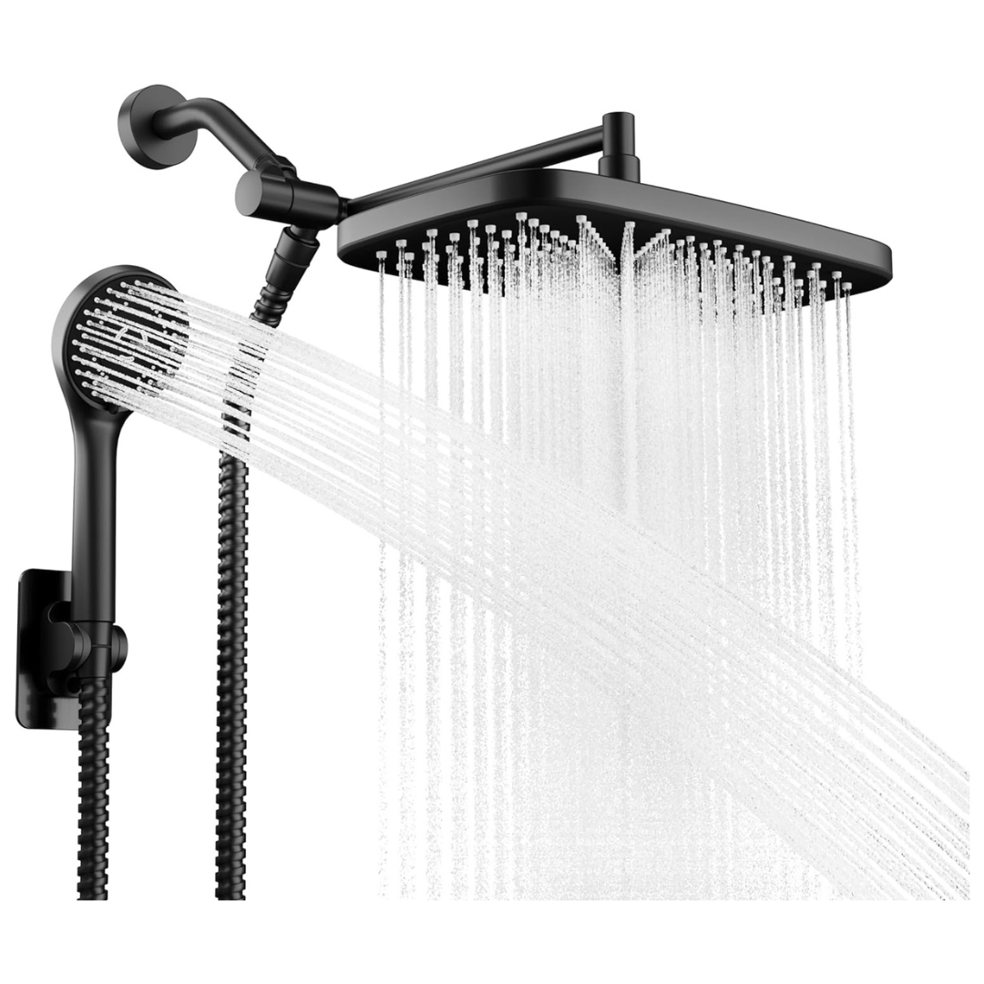 10" Wide Rain Shower Head W/ 5 Modes Handheld Shower Head