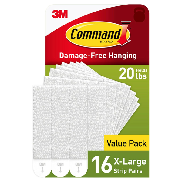 16-Pairs Command 20 lb XL Heavyweight Picture Hanging Strips