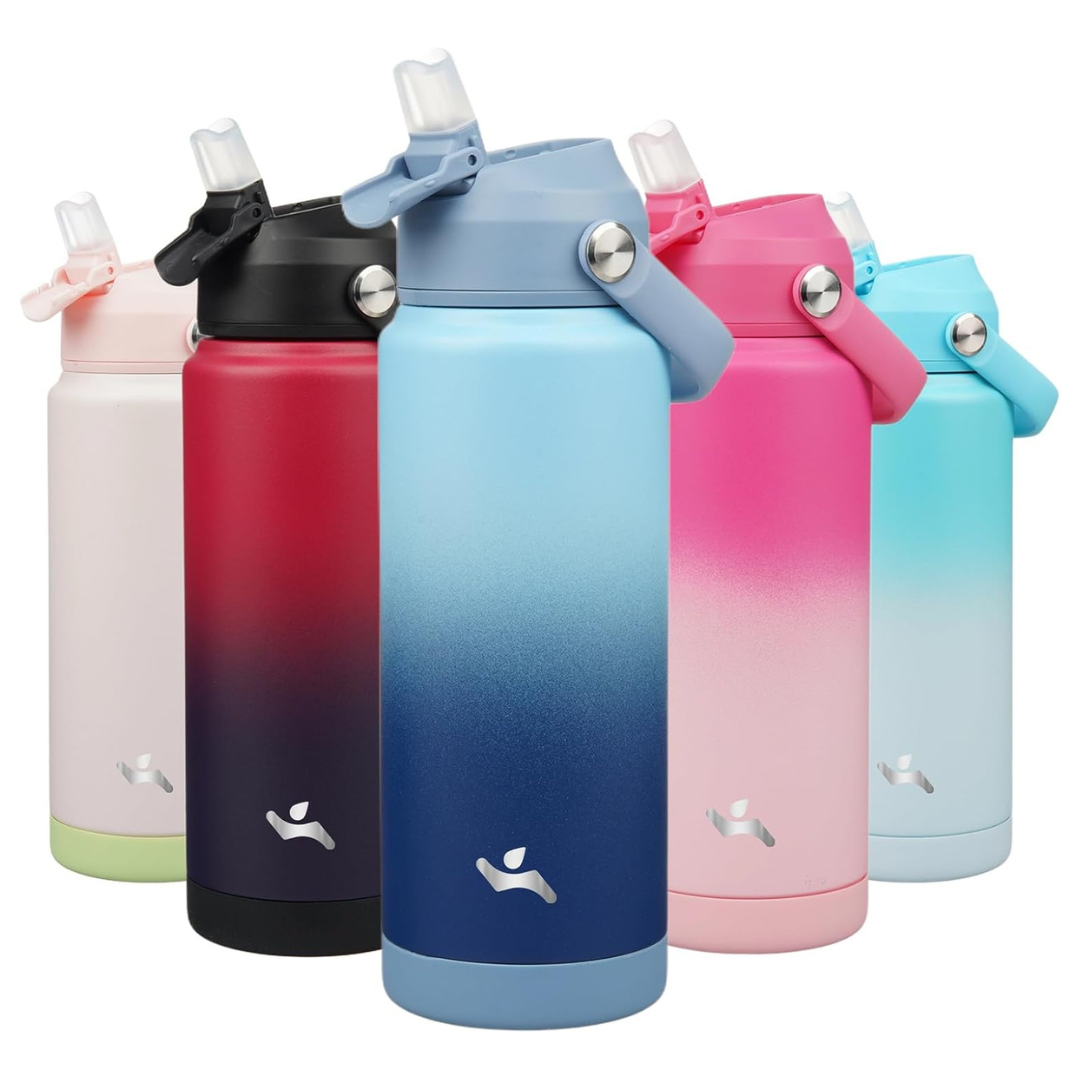 24-Oz Konokyo Insulated Water Bottle With Straw Lid