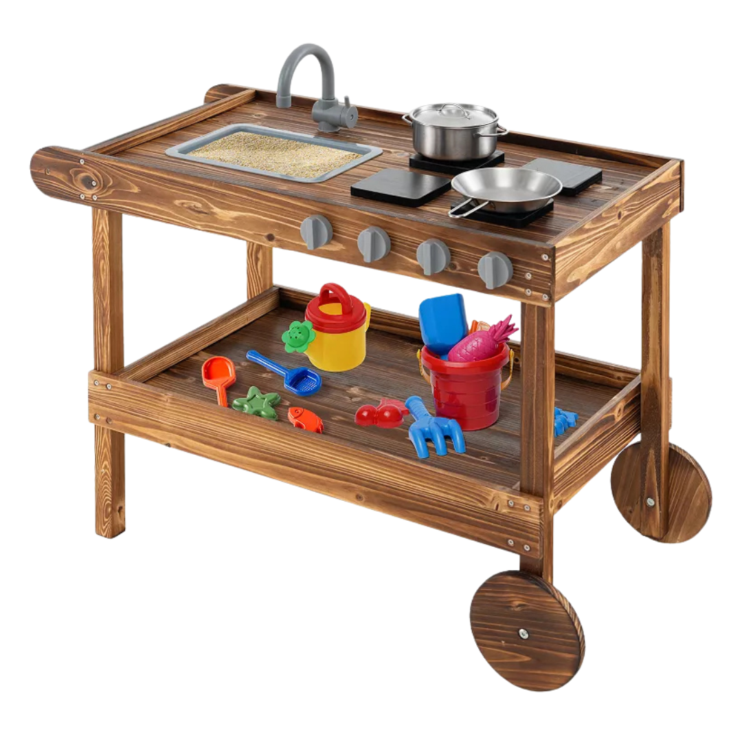 GIVIMO Outdoor Mud Kitchen Playset With Rolling Wheels + $10 Kohls Cash