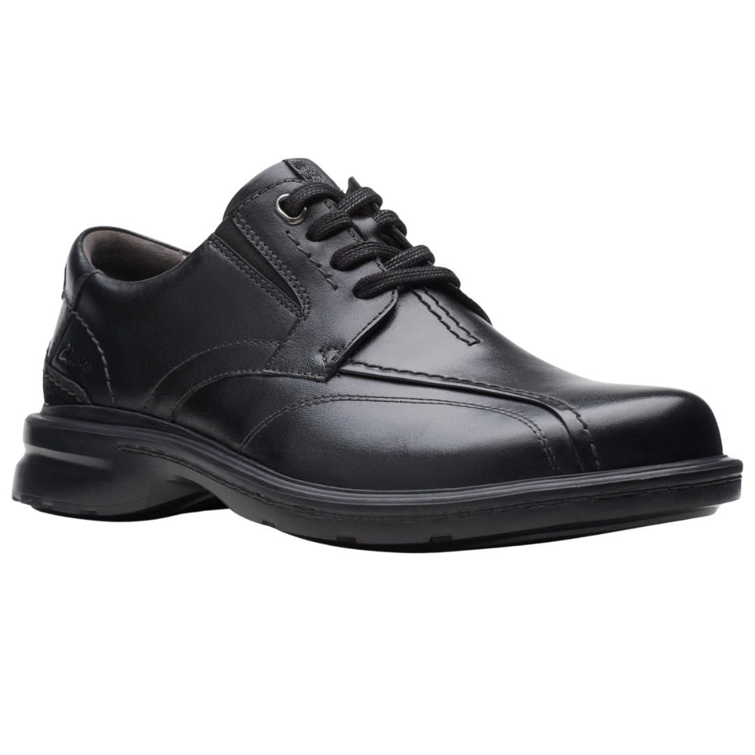 Clarks Men's Gessler Lace Oxford (Black Leather)
