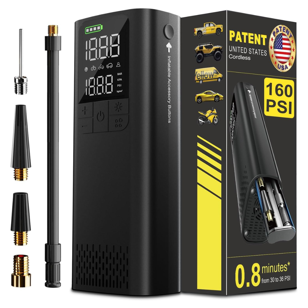 160 PSI Car Tire Inflator Portable Air Compressor