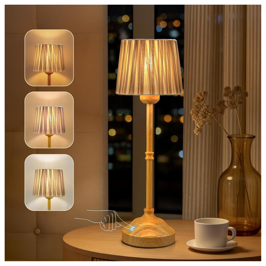 Trrmezy 17.5" Cordless Touch Bedside Lamp
