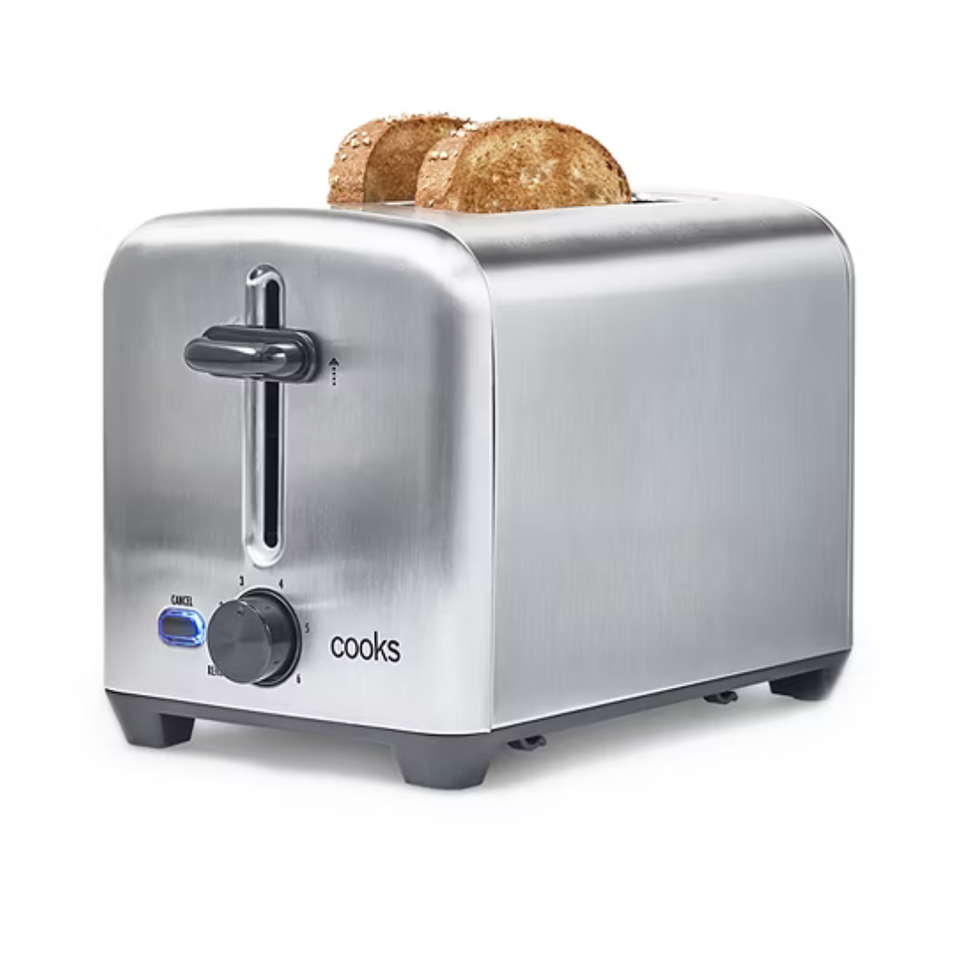 750W Cooks 2-Slice 6-Setting Stainless Steel Toaster