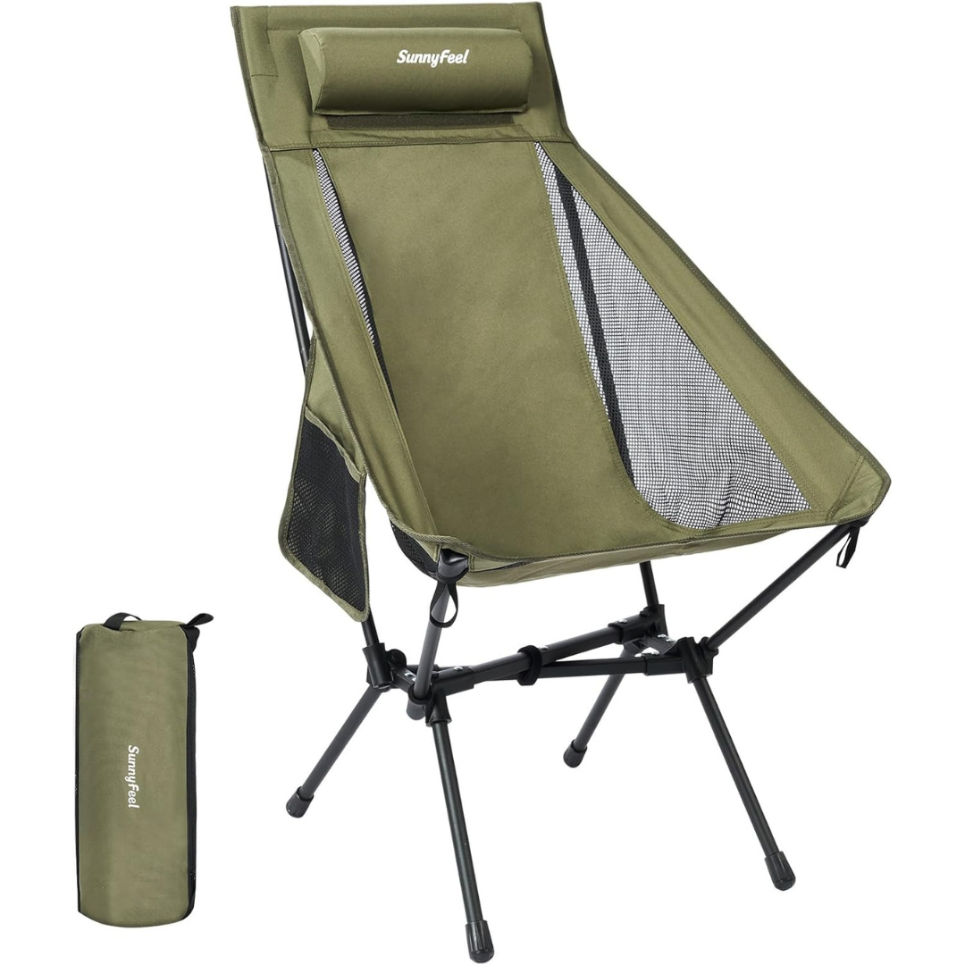 Sunnyfeel Portable High Back Camping Chair, 330lb Capacity