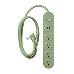 6FT 4-Outlet Power Strip Extension Cord With USB & USB-C Ports (2 Colors)