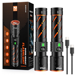 2-Pack 30W 100000-Lumens Rechargeable Flashlights W/ 3-Modes