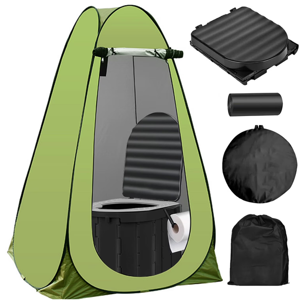 Musment Portable Foldable Camping Toilet Set With Privacy Tent