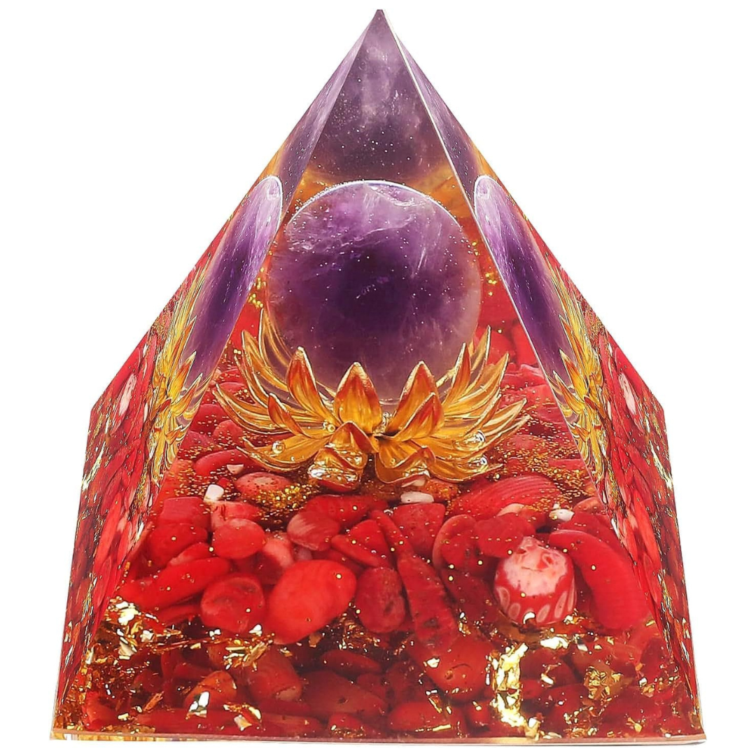 Flower Of Life Orgone Crystal Pyramid For Positive Energy (Various)
